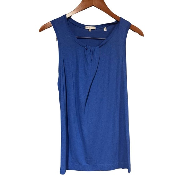 Vince blue Overlay Tank Top M medium shirt Lightweight blue sleeveless Peru - Picture 1 of 5